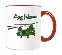 Personalised Gift - Helicopter Twin-Engine Mug (Military Design Theme, Colour Options) - Any Name / Message on Your Unique - Army Armed Forces Soldier World War Weapon Battle Aircraft Air Plane Aeroplane AirPlane Attack Gunship Bomber Transport Airliner Fighter Warfare Reconnaissance Observation Rescue Cargo Propeller Jet UAV Mission Boeing CH-47 Chinook RAF