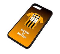 Personalised Gift - Hull City iPhone 7/8 Case (Black, Football Club Design Theme) - Any Name/Message on Your Unique - Apple TPU Mobile Cover - The Tigers AFC