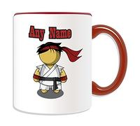 Personalised Gift - Karate Ryu Mug (Sport and Hobby Design Theme, Colour Options) - Any Name/Message on Your Unique - Martial Art Street Fighter Black Belt