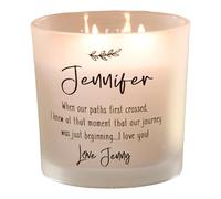 Personalised Gift Large Double Wick Candle Anniversary Valentines Wedding (Fresh Cotton)