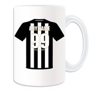 Personalised Gift - Large Notts County Mug (Football Design Theme, White) - Any Name/Message on Your Unique Mug - The Magpies Club