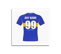 Personalised Gift - Leeds Rhinos Square Glass Coaster (Rugby League Design Theme, Colour Options) - Any Name/Message on Your Unique Mat Pad - The Loiners