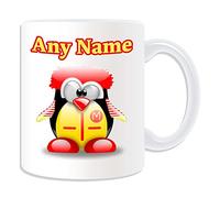 Personalised Gift - McDonald's Mug (Penguin Celebrity Costume Design White) Name Message Unique Star Silly Funny Novelty Super Richard Maurice Fast Food Restaurant Hamburger French Fries Logo M
