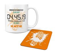 Personalised Gift Mug for Runner Includes Free Coaster - Running Themed Gifts for Birthdays, Christmas, Secret Santa - Runners Award Mug for Any Event 5k, 10k, Half Ultra Marathon