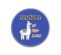 Personalised Gift - No Prob Llama Round Gloss Coaster (Animal Slogan Design Colour) Any Name Message Unique - Problem ProBllama