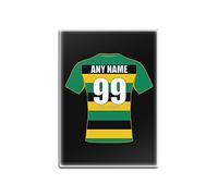 Personalised Gift - Northampton Saints Glass Fridge Magnet (Rugby Union Design Theme, Colour Options) - Any Name/Message on Your Unique - Jimmies