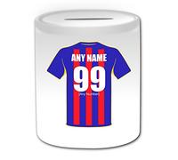 Personalised Gift - Palace Money Box (Football Design Theme, White) - Any Name/Message on Your Unique - The Eagles Glaziers Club - Piggy Bank Saving Jar Pot