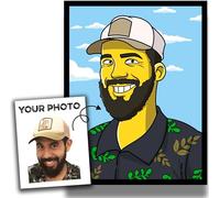Personalised Gift Portrait HEAD & SHOULDERS Drawing Simpsons Style. Original and Fun Gift. Send Your Photos! Handmade Custom Portrait by Pro Designers! Receive it Printed on Paper or Digital Only.