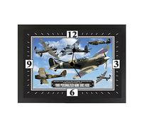 Personalised Gift Products Spitfire, Lancaster and War Planes Framed Clock