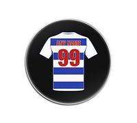 Personalised Gift - Queen Park Rangers Glass Round Coasters (Football Club Design Theme, Colour Options) - Any Name/Message on Your Unique Mat Pad - QPR The Hoops Rs Queen