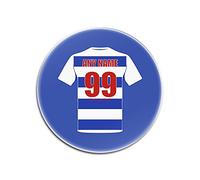 Personalised Gift - Queen Park Rangers Glass Round Coasters (Football Club Design Theme, Colour Options) - Any Name/Message on Your Unique Mat Pad - QPR The Hoops Rs Queen