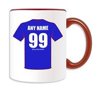 Personalised Gift - Rangers Mug (Football Design Theme, Colour Options) - Any Name/Message on Your Unique Mug - The Teddy Bears Light Blues Club