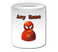 Personalised Gift - Spider Peter Benjamin Parker Money Box (Icon Design Theme, White) - Any Name/Message on Your Unique - Saving Piggy Bank - Hero