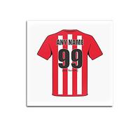 Personalised Gift - Sunderland Glass Square Coasters (Football Club Design Theme, Colour Options) - Any Name/Message on Your Unique Mat Pad - The Black Cats AFC