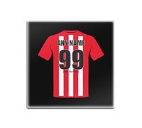 Personalised Gift - Sunderland Square Gloss Hardboard Coaster (Football Club Design Theme, Colour Options) - Any Name/Message on Your Unique Mat Pad - The Black Cats AFC