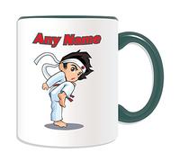 Personalised Gift - Taekwondo/Tae Kwon Do Black Hair Mug (Martial Arts Design Theme, Colour Options) - Any Name/Message on Your Unique - Kung Fu Kungfu Korean Korea