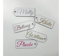 Personalised Gift Tags Name Christmas Tag - Wooden Vinyl - Multiple Colours Premium Tag
