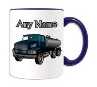 Personalised Gift - Tanker Truck Mug (Transport Design Theme, Colour Options) - Any Name/Message on Your Unique - Driver Tank Lorry Heavy Vehicle Semi Trailer Petrol Fuel Diesel Gas Automobile HGV