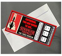 Personalised Gift Ticket Stranger Things Theatre Concert Show Gig Ticket Gift, Customisable with Name, Event Details, Venue, Date, Stranger Things The First Shadow Themed Design with Envelope
