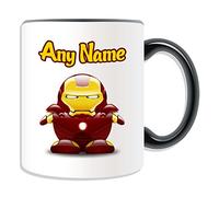 Personalised Gift - Tony Stark Mug (Penguin Film Character Design Theme, Colour Options) - Any Name / Message on Your Unique - Costume Movie Superhero Hero Marvel Comics Avengers Guardians Galaxy Iron Man