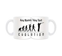 Personalised Gift - Trombone Mug (Evolution Wrapped Design White) Name Message Unique - Player Outline Event Hobby Classical Music Musician Tromba Large Trumpet Symphony Orchestra Band Jazz Brass Horn
