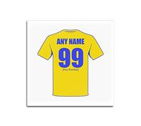 Personalised Gift - Ukraine National Square Gloss Hardboard Coaster (Football Team Design Colour) Any Name Number Unique Mat Pad - FC Kit Shirt Jersey Strip FIFA World Cup UEFA European Championship
