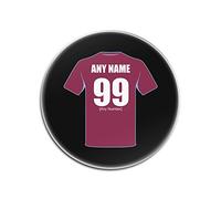 Personalised Gift - Villa Glass Round Coaster (Football Club Design Theme, Colour Options) - Any Name/Message on Your Unique Mat Pad - Ashton Astonvilla Villans Lions Claret Blue AVFC
