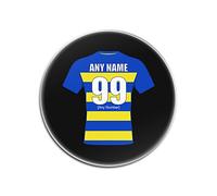 Personalised Gift - Warrington Wolves Round Glass Coaster (Rugby League Design Theme, Colour Options) - Any Name/Message on Your Unique Mat Pad - The Wire