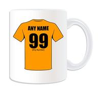 Personalised Gift - Wolverhampton Mug (Football Design Theme, White) - Any Name/Message on Your Unique Mug - The Wolves Wanderers Club