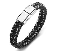 Personalised Gifts Bracelet, Bracelet Men's Woven Bracelet Charms Bracelet Stainless Steel with Magnetic Clasp