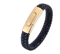 Personalised Gifts Bracelet Men's Stretch Bracelet Woven Bangle Delicate Wrist Chain Stainless Steel Length 20.5 cm, Faux, Without zirconia