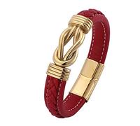 Personalised Gifts Bracelets Stretch Bracelet Men's Woven Men's Bangle Wrist Chain Stainless Steel with Magnetic Clasp, Length 16.5 cm, Faux, Without