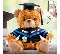 Personalised Gifts Brown Teddy Bear with Photo+ Text, Graduation Bear Class of 2025 Personalised Teddy Bear for Graduation Day Kindergarten Graduation Gifts for Her 2025 High School (10IN-Text+Photo)