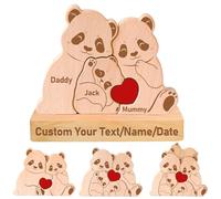 Personalised Gifts-Custom Wooden Bear Puzzle Custom Mama Bear Puzzle with 2-7 Names for Home Decor Personalised Jigsaw for Christmas,Mother's Day,Father's Day Birthday House Warming (Style-3)