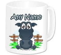 Personalised Gifts - Farm Animal Lamb Sheep Mug Coffee Tea Cup with Name - Novelty Birthday Christmas Gifts for Kids Women Men