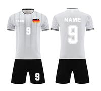 Personalised Gifts Football Gifts for Boys Football Kits for Kids Customizable Football Training T-Shirts Shorts and Socks England Football Shirt 2024 Spain Football Shirt,16-White