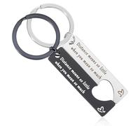 Personalised Gifts for Boyfriend Girlfriend, 2 PCS Heart Couples Keyrings Matching Keychain Set for Him Her Long Distance Relationship Gifts for Couples Husband Wife Birthday Valentines Anniversary