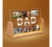 Personalised Gifts for Dad from Daughter & Son - Custom Photo Frame with LED Lights, Acrylic Picture Frame - Unique Father's Day/Birthday Gift for Dad, Grandfather, Husband (Upload Photo)