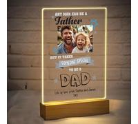 Personalised Gifts For Dad Night Light Acrylic Photo Plaque With Text Birthday Gift for Dad from Daughter & Son, Customised Fathers Day Anniversary Present (Special Dad)