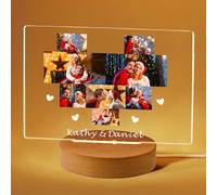 Personalised Gifts for Girlfriend Boyfriend Acrylic Plaque Personalised Night Lights Picture Frame Photo Gifts for Christmas Valentines Anniversary Birthday Couples Gifts for Him Her (Heart)