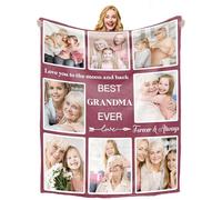 Personalised Gifts for Grandma, Customise Blanket with Photos, Collage Pictures to My Grandma Gift from Granddaughter, Mothers Day, Thanksgiving, Christmas, Birthday Gifts for Grandma Grandmother Nana