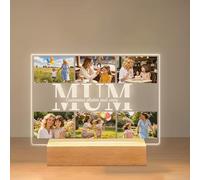 Personalised Gifts for Mum from Daughter, Collage Photo Frame with Night Light, Valentines or Birthday Gift from Son, Unique Mother's Day Presents, Mummy Gift Ideas from Kids