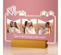 Personalised Gifts for Mum, Mothers Day Gifts, Custom Photo Frame Night Light with HD UV Print, MUM Light up Picture Frame, Mummy Birthday Gifts Ideas from Daughter Son
