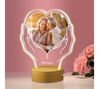 Personalised Gifts for Mum, Mothers Day Gifts, Custom Photo Frame Night Light with HD UV Print, MUM Light up Picture Frame, Mummy Birthday Gifts Ideas from Daughter Son