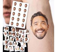 Personalised Gifts for Wedding Bachelor Birthday Party, 15pcs Custom Temporary Tattoos with Photo and Name, Personalised Custom Fun Face Tattoo for Men Dad Boyfriend Groom Bride Fiance Husband Him Her
