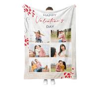 Personalised Gifts for Women, Personalized Flannel Blanket with Photo Text, Personalised Blankets for Adults, Custom Valentine's Day Valentines Birthday Gifts for Mum Grandma, Great Gifts Idea