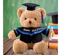 Personalised Gifts Graduation Teddy Bear with Custom Text, Graduation Bear Class of 2024 Personalised Teddy Bear for Graduation Day 2024 Graduation Gifts for Her 2024 High School/ College (12-IN-Text)