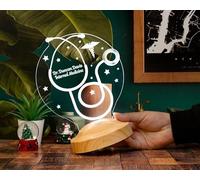 Personalised Gifts Lamp Stethoscope for Nurse 3D LED Lamp Desired Text Night Light Colour Changing Decor Lamp