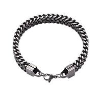 Personalised Gifts Men's Bracelets for Engraving, Stainless Steel Stretch Bracelet Wheat Chain Bracelet with Lobster Clasp, Stainless Steel, Without zirconia