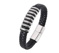 Personalised Gifts Pledge Bracelet Boys Totem Bracelet Men's Bracelet Stainless Steel with Magnetic Clasp, Length 20.5 cm, Faux, Without zirconia